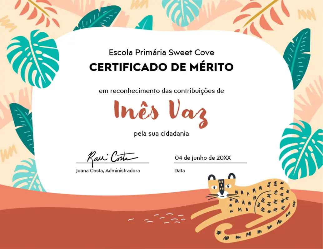 Diploma de ensino básico whimsical color block