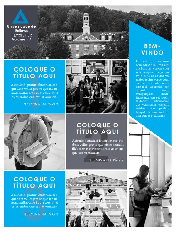 Newsletter universitária modern-color-block