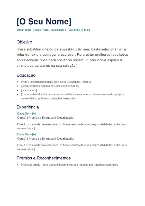 Currículo simples