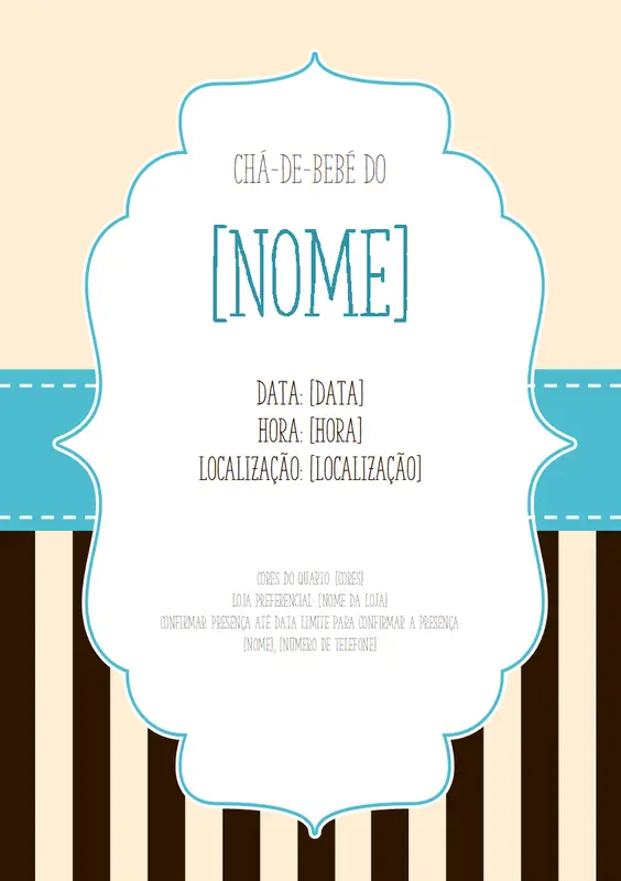 Convite para festa de bebé (menino) vintage retro