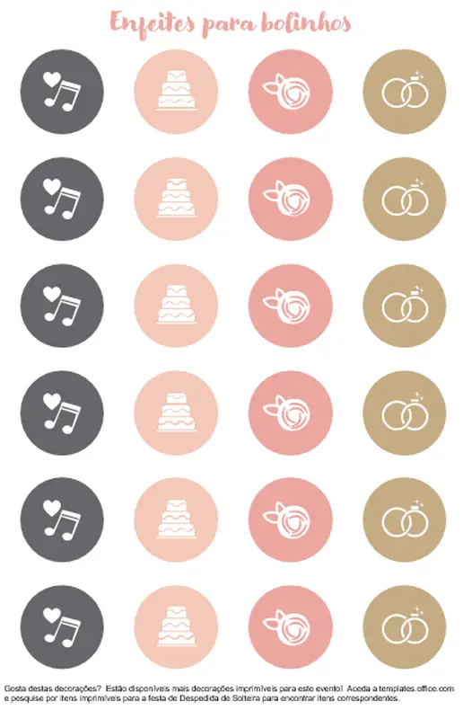 Enfeites para bolinhos de despedida de solteira modern simple
