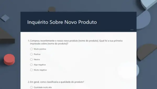 Inquérito sobre novo produto blue