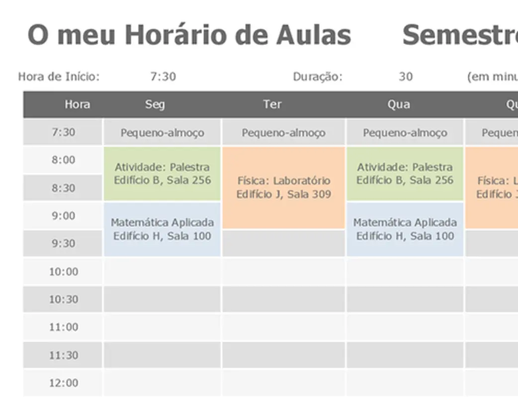 Horário de Turma blue modern geometric