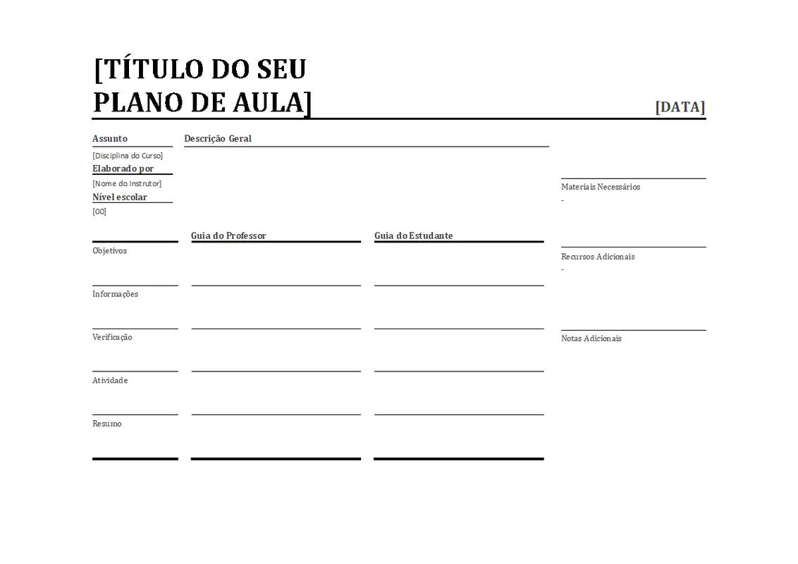 Planeador de aulas diárias modern simple