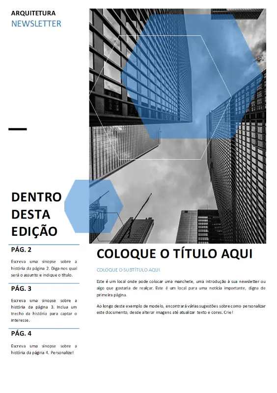 Newsletter sobre arquitetura blue modern-geometric