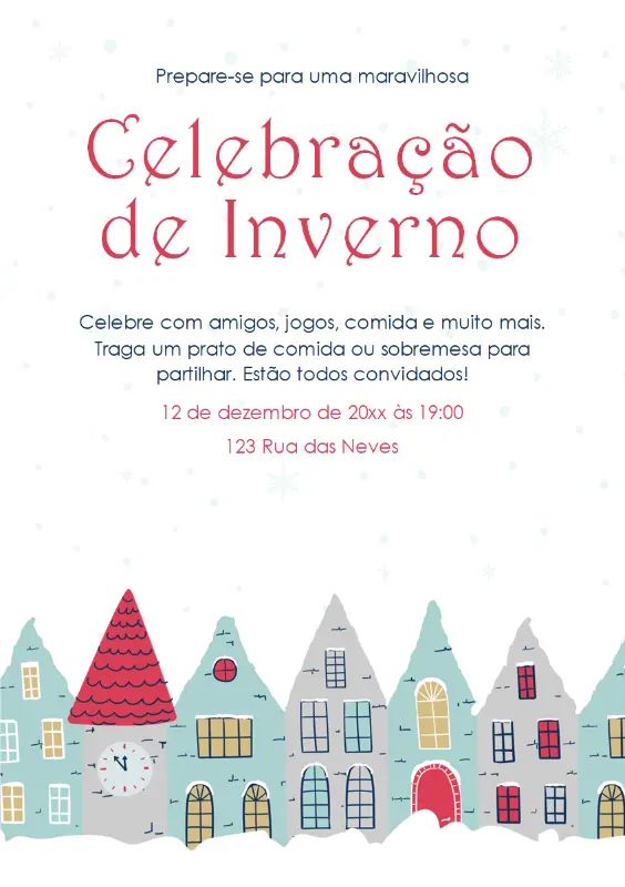 Panfleto de festa de inverno blue whimsical-color-block