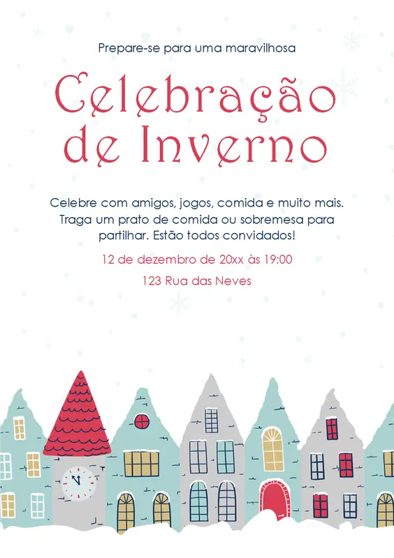 Panfleto de festa de inverno whimsical-color-block