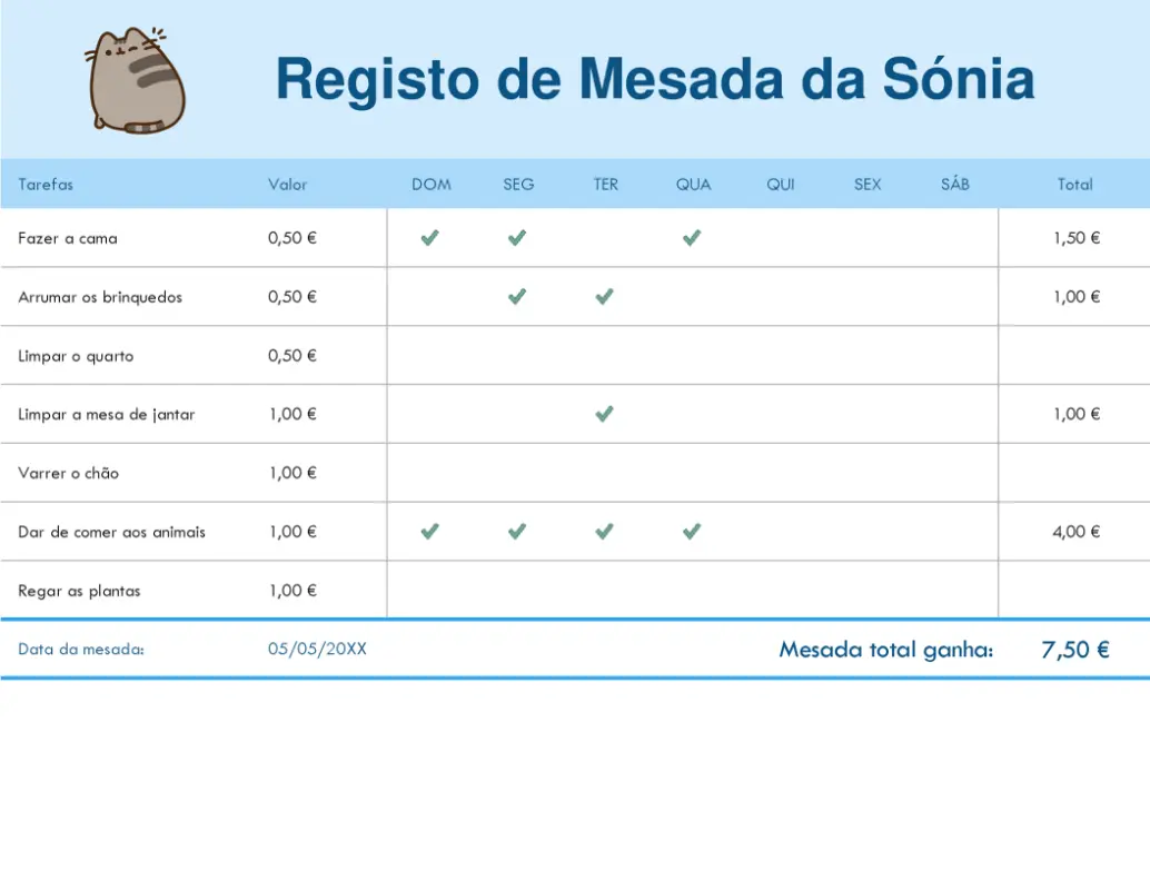 Registo de mesada modern simple