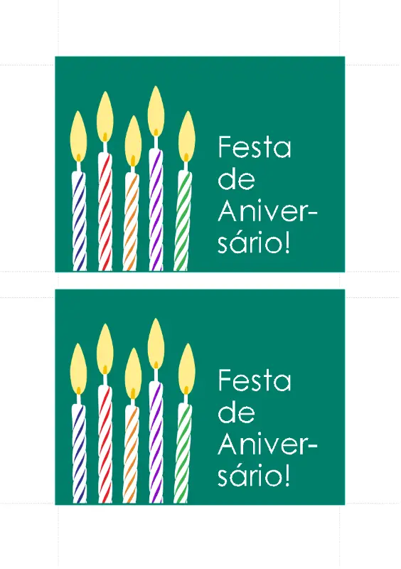 Postais de convite de aniversário (2 por página) green modern-simple