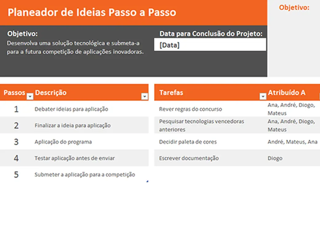 Planeador de ideias modern simple