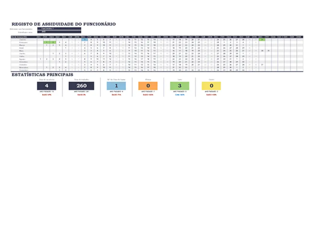 Registo de assiduidade de funcionários modern simple