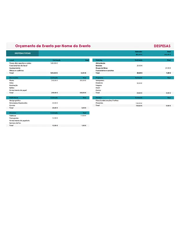 Orçamento para eventos modern-simple