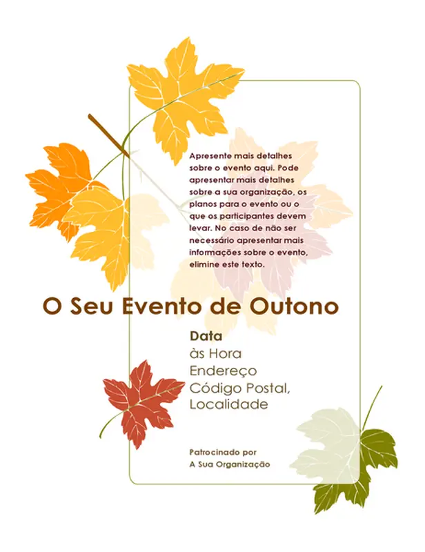 Panfleto de evento de outono (com folhas de árvores)