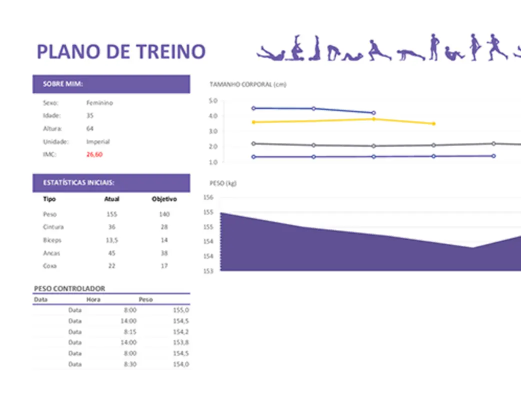 Plano de treino purple modern-simple