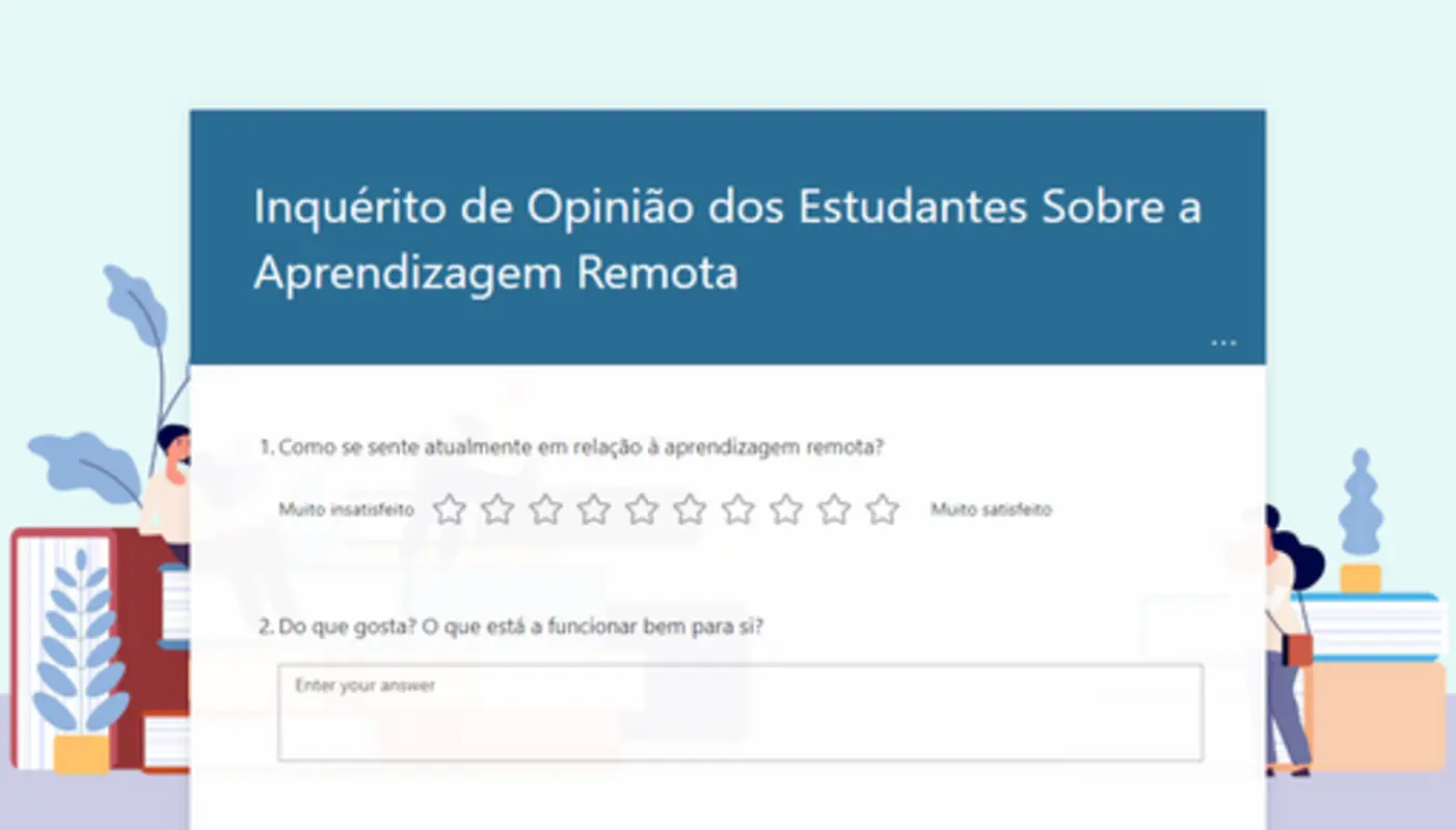 Inquérito de sentimento de aprendizagem à distância de estudantes blue modern simple