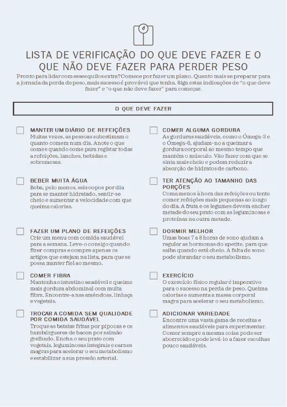 O que fazer e não fazer para perder peso blue modern-simple