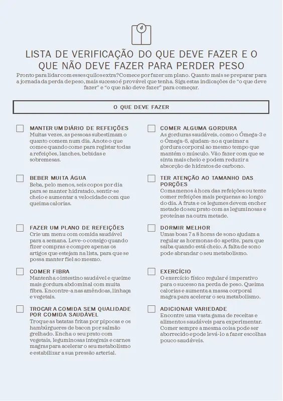 O que fazer e não fazer para perder peso modern-simple