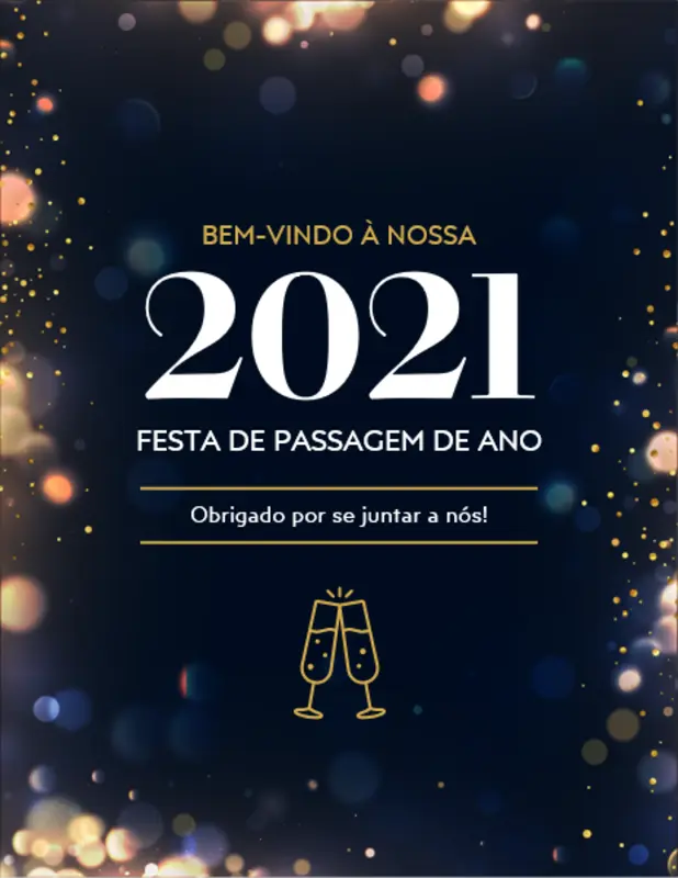 Materiais imprimíveis para festa de Ano Novo  black modern simple