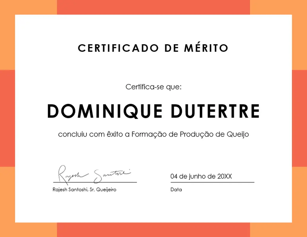 Certificado de mérito em faixa colorida modern-color-block