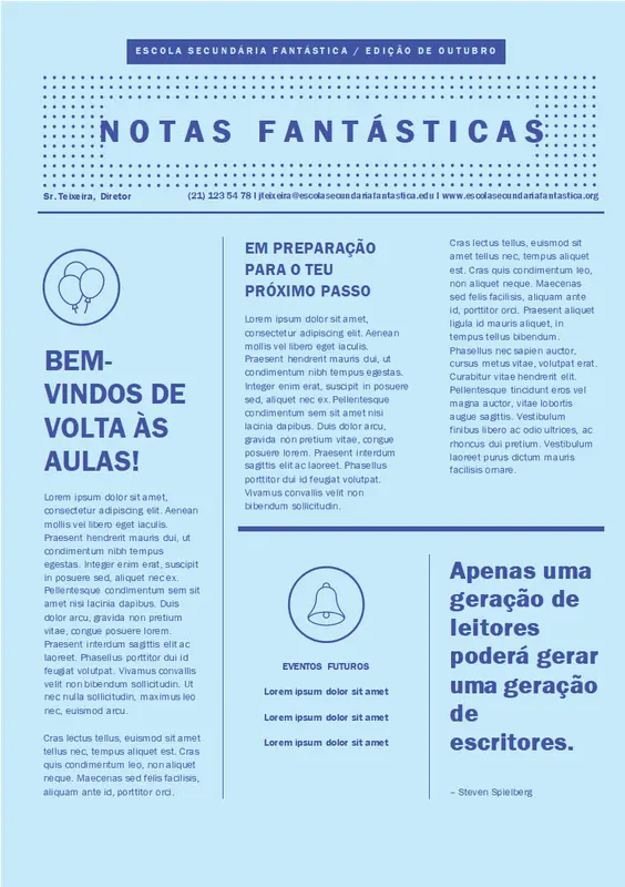 Boletim de regresso às aulas modern-geometric