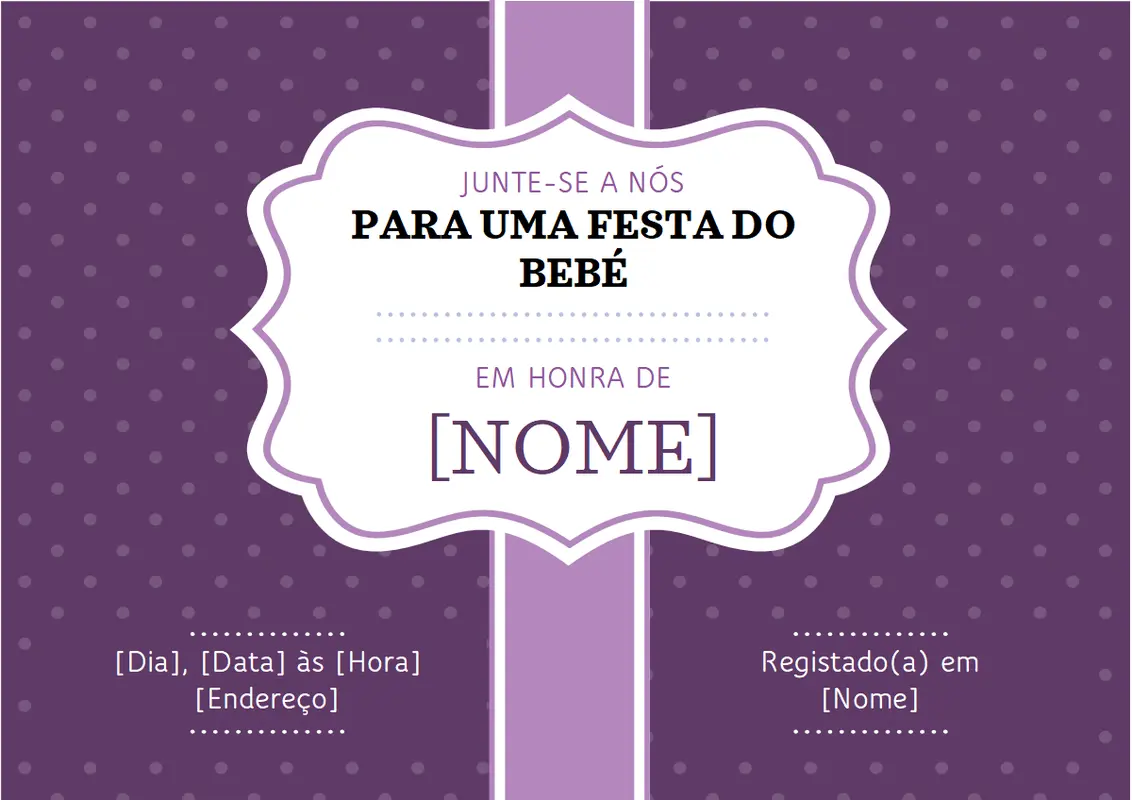 Convite para festa do bebé vintage retro