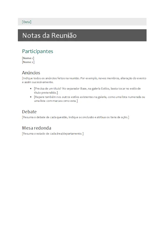 Notas da reunião gray modern simple