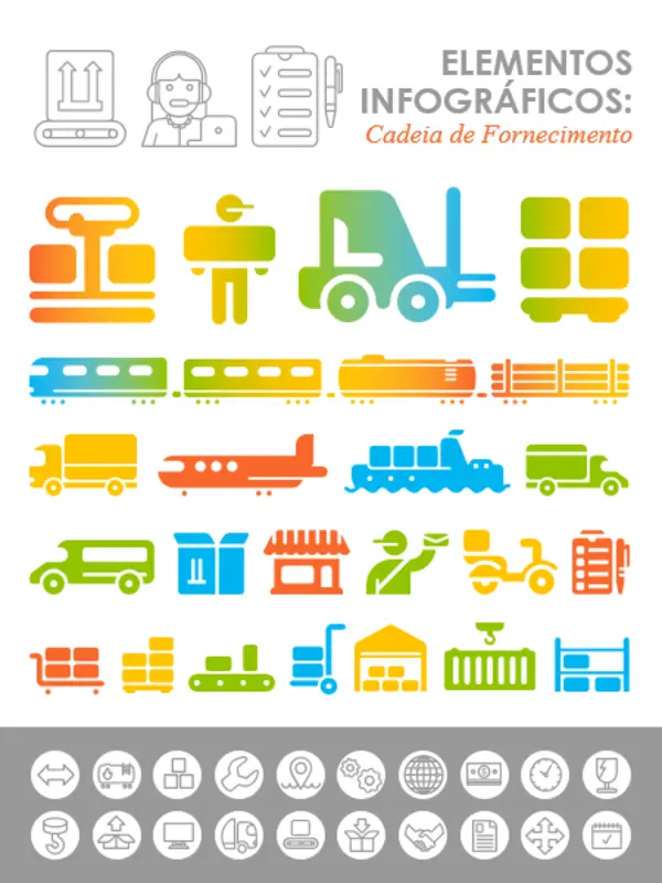 Imagens de infografia para cadeia de fornecimento modern-simple