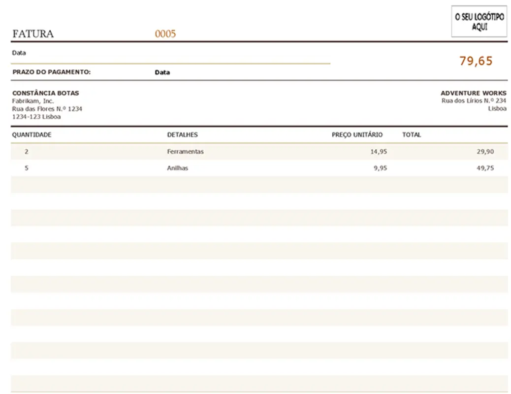 Fatura brown modern simple