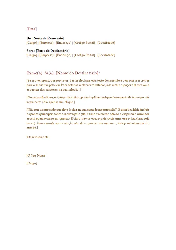 Carta empresarial formal modern simple