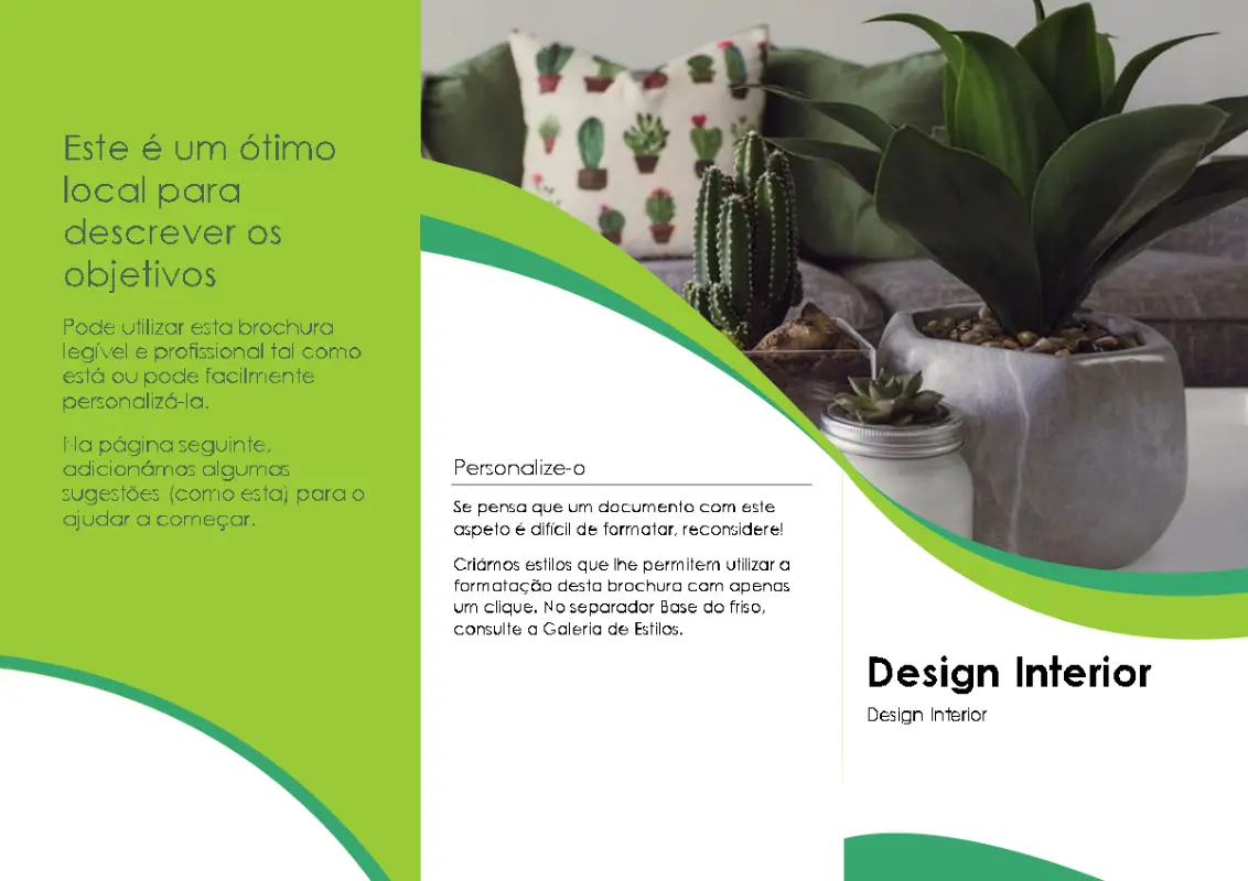 Brochura de design de interiores green modern-color-block