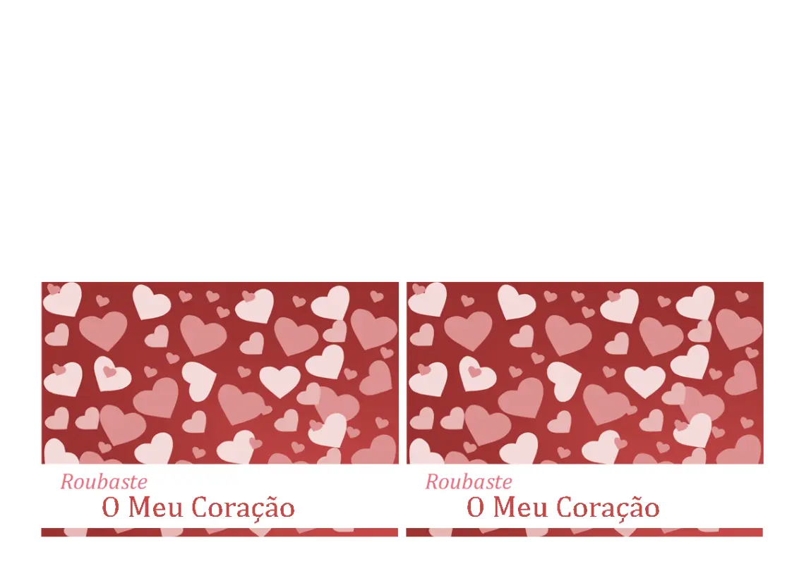 Cartões do Dia de S. Valentim red whimsical-color-block