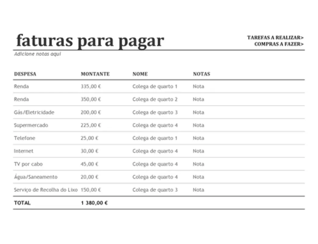 Organizador para Colegas de Quarto modern simple