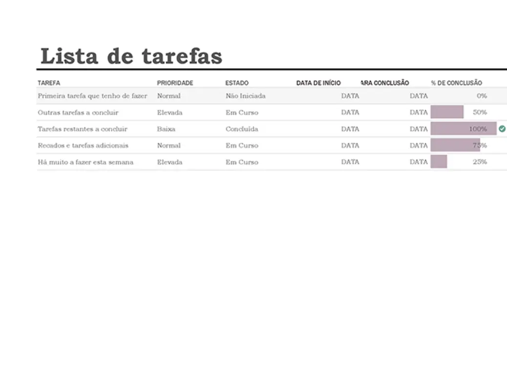 Lista de tarefas com controlador de progresso modern simple