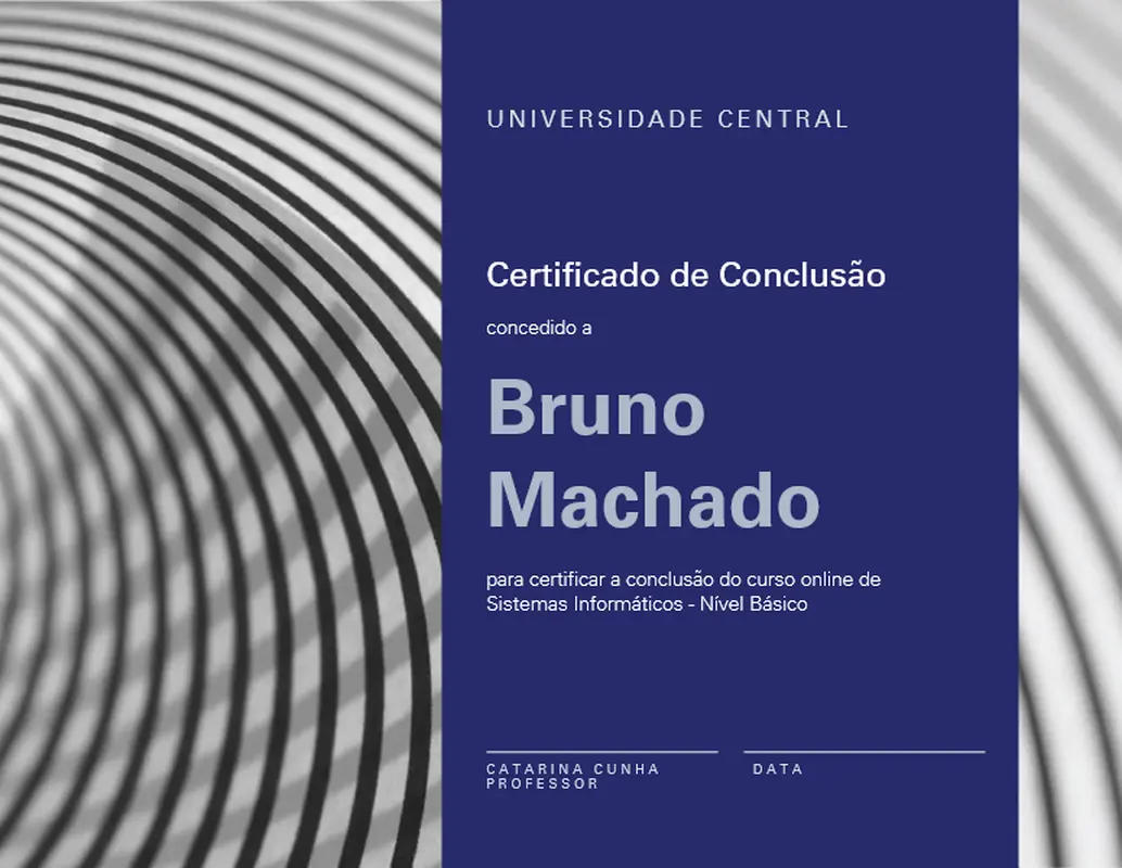 Certificado de conclusão de curso modern-geometric