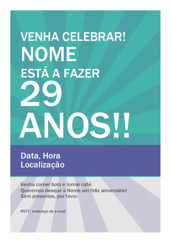 Cartaz de aniversário green modern-simple