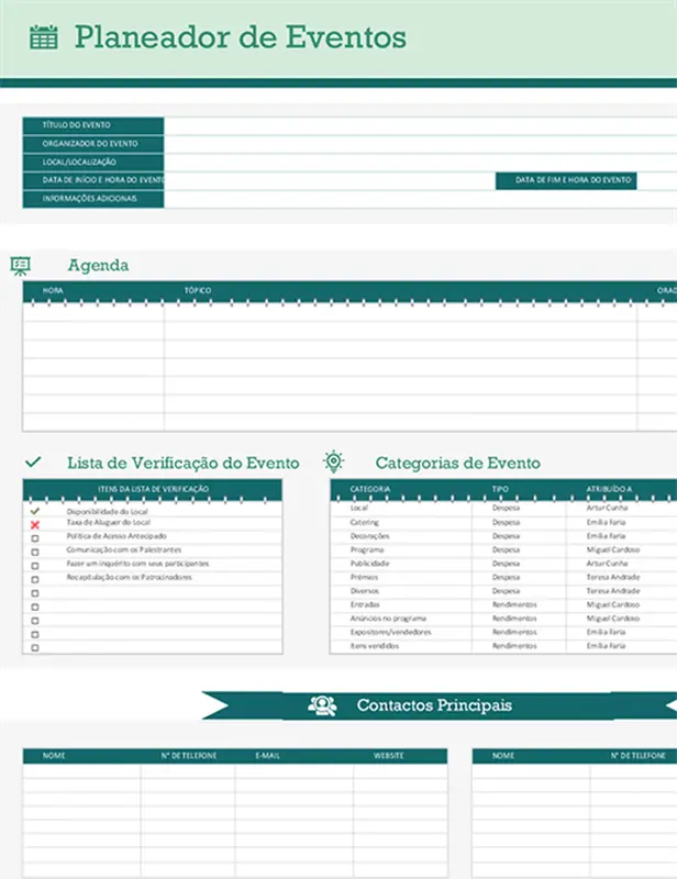 Planeador de eventos e linha cronológica modern-simple
