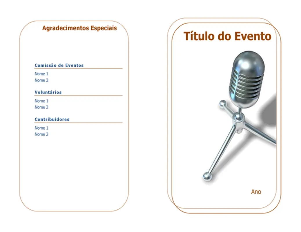 Programa do evento (dobrado ao meio)