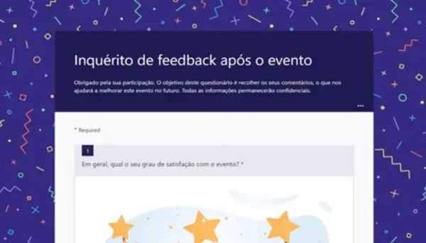 Inquérito de feedback após o evento blue