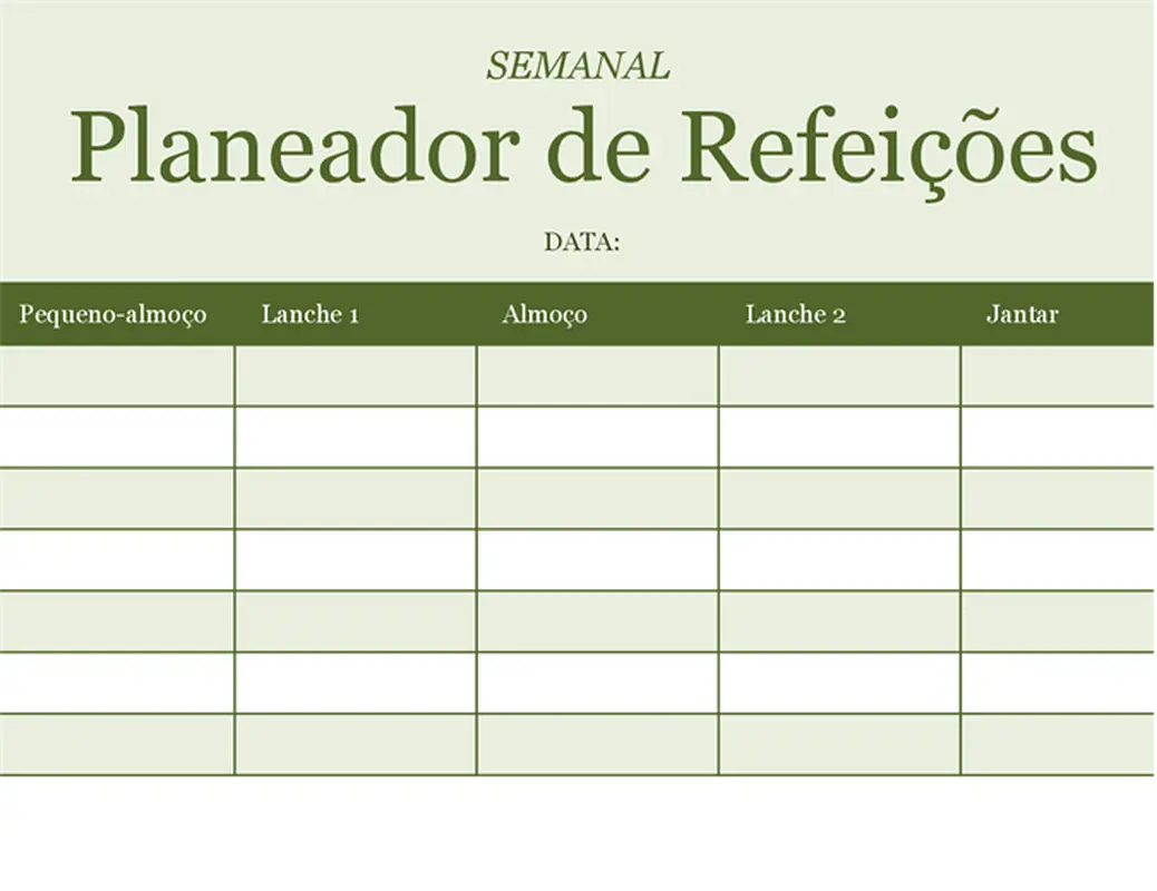 Planeador Semanal de Refeições modern-simple