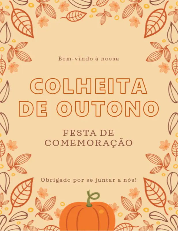 Materiais imprimíveis para o outono orange whimsical-line