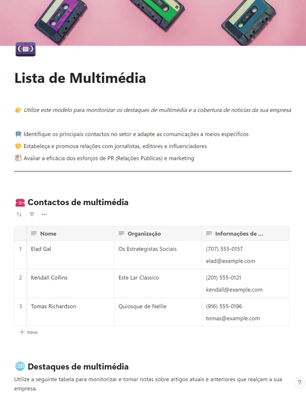 Lista de Multimédia