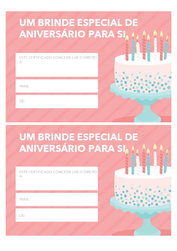 Vale de desconto de aniversário (Design brilhante) pink whimsical-color-block