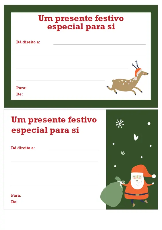 Vale de oferta de Natal (design Espírito Natalício) green whimsical-color-block