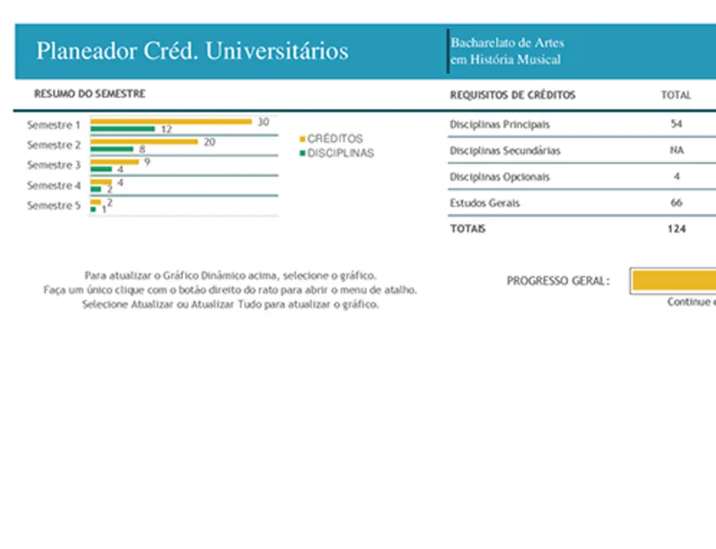 Planeador de créditos universitários blue modern-simple