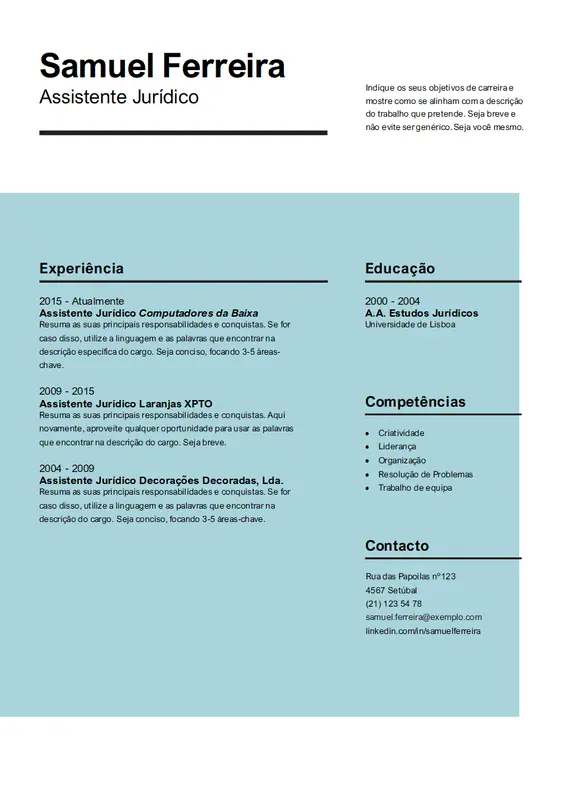 Currículo Impacto modern simple