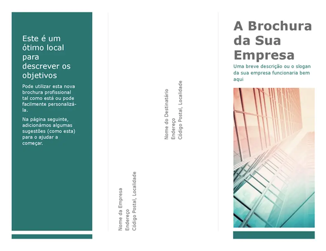 Brochura com dobra tripla (azul)