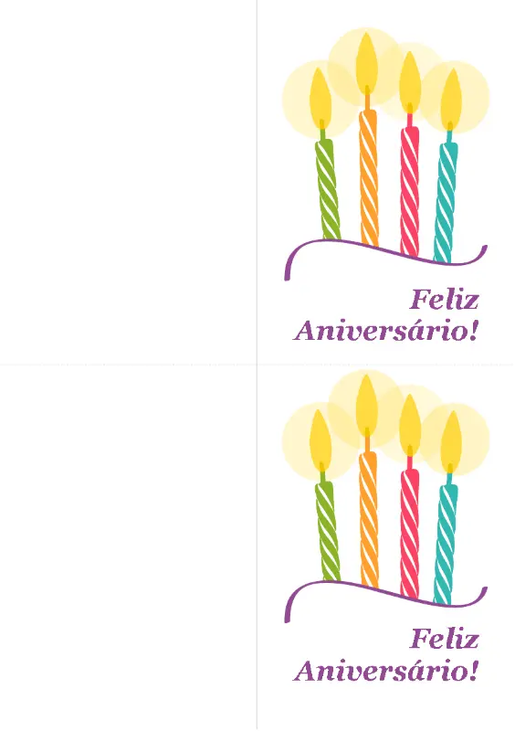 Cartões de aniversário (dois por página)  yellow modern-simple