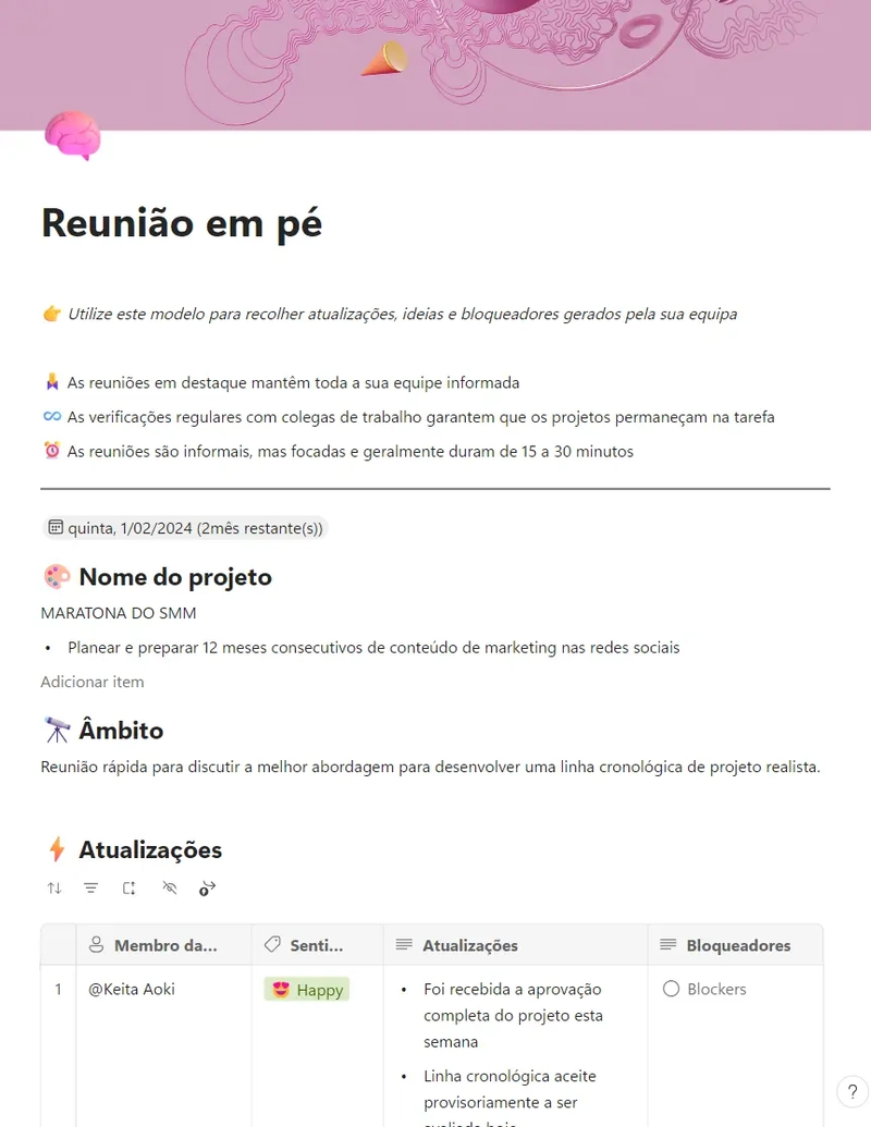 Reunião em Pé