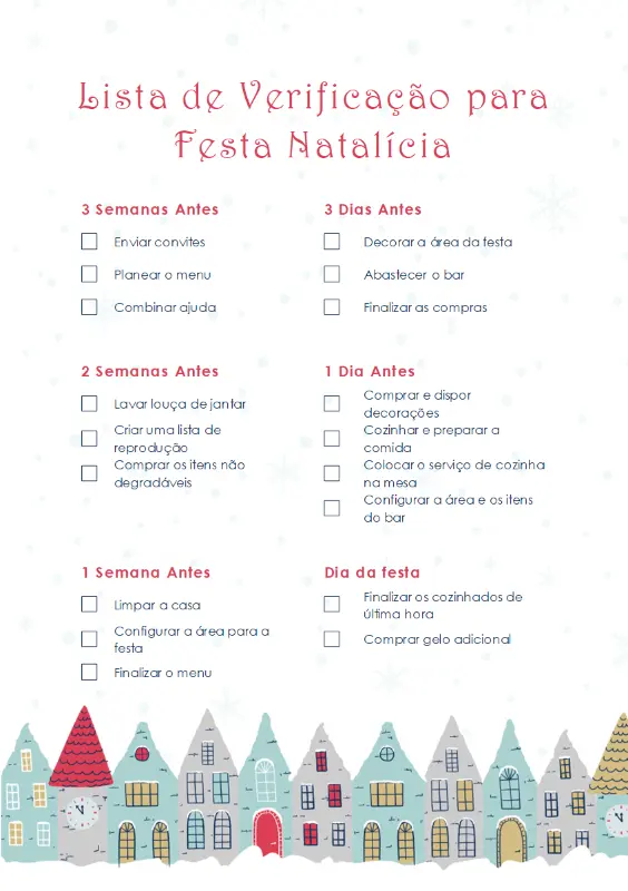 Lista de verificação para festas da época natalícia blue whimsical color block