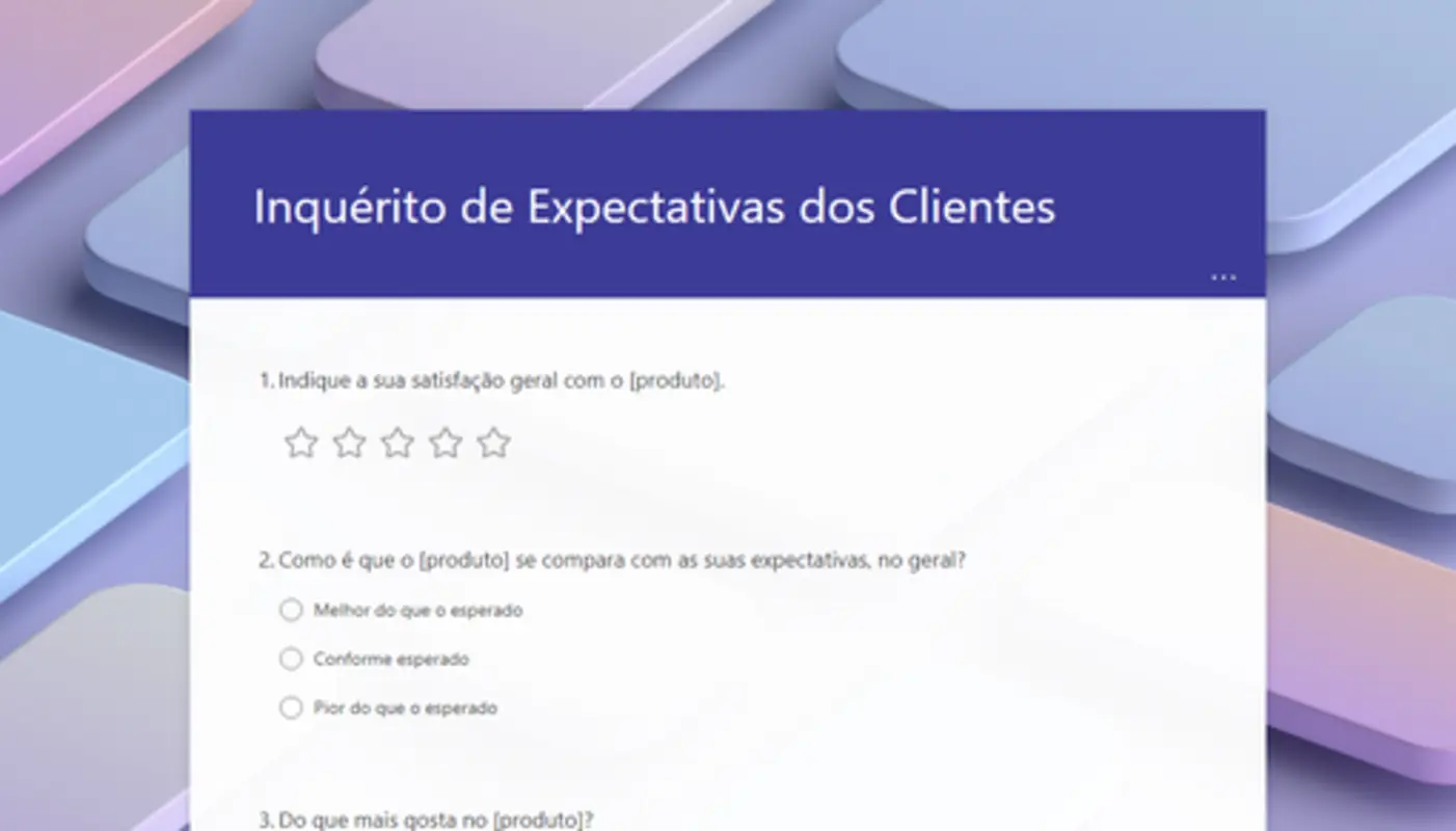 Inquérito de expectativas dos clientes blue